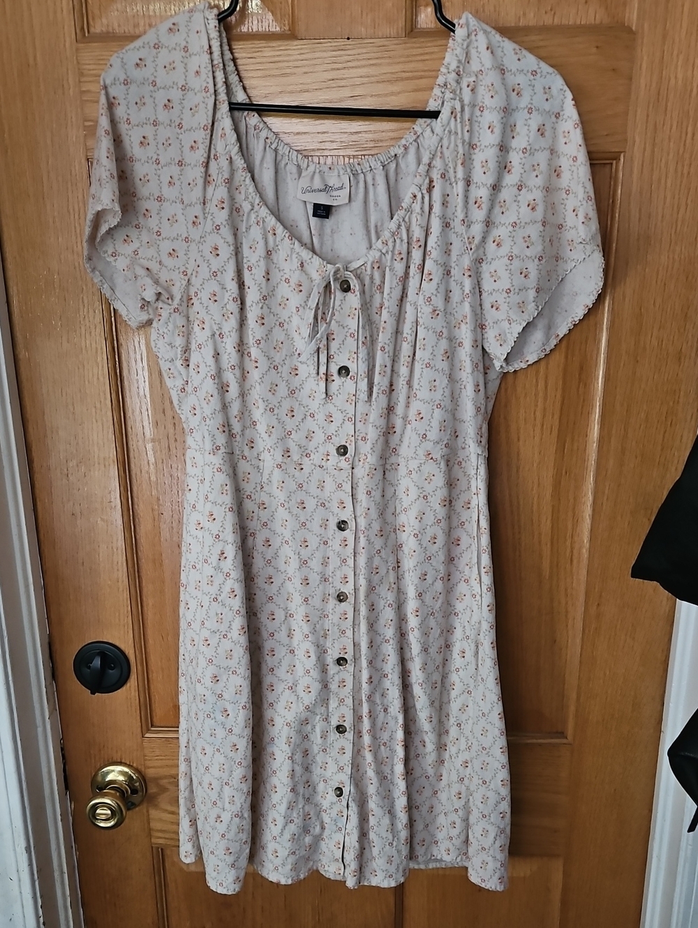 Universal Thread Cream Dress with Rust Floral Print